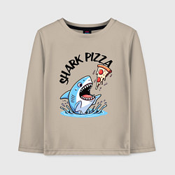 Лонгслив хлопковый детский Shark pizza - ai art fantasy, цвет: миндальный