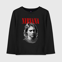 Лонгслив хлопковый детский Nirvana kurt donald cobain, цвет: черный