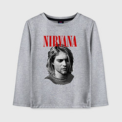 Лонгслив хлопковый детский Nirvana kurt donald cobain, цвет: меланж