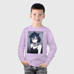 Лонгслив хлопковый детский Чёрный клевер Секре Сваллотейл Неро, цвет: лаванда — фото 2