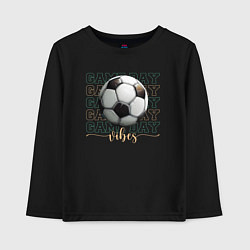 Лонгслив хлопковый детский Игра с мячом - vibes, цвет: черный