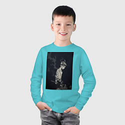 Лонгслив хлопковый детский Чёрный клевер Аста антимаг, цвет: бирюзовый — фото 2