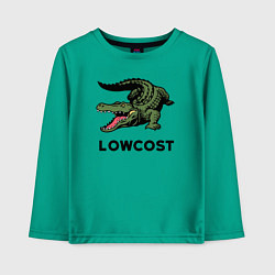 Лонгслив хлопковый детский Крокодил - антибренд, цвет: зеленый