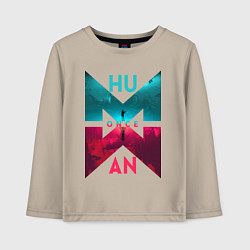 Лонгслив хлопковый детский Once human logotype, цвет: миндальный