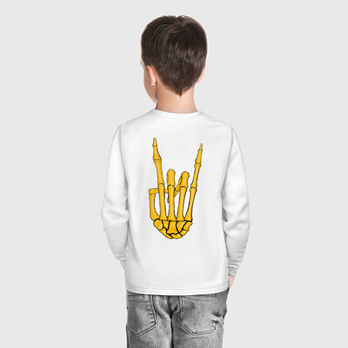Детский лонгслив Golden skeleton hand / Белый – фото 4