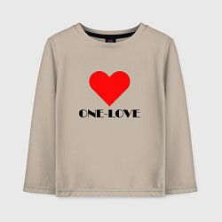 Лонгслив хлопковый детский One - love, цвет: миндальный