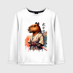 Детский лонгслив Capybara samurai - ai art fantasy