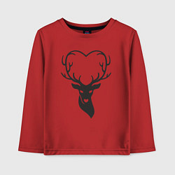 Лонгслив хлопковый детский Love deer, цвет: красный