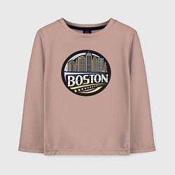 Лонгслив хлопковый детский Boston - USA, цвет: пыльно-розовый