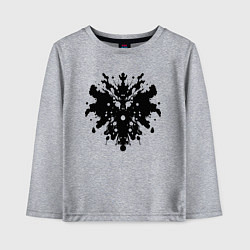Лонгслив хлопковый детский Тест Роршаха - психоделическая абстракция, цвет: меланж