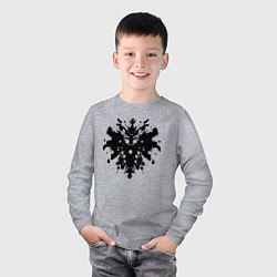 Лонгслив хлопковый детский Тест Роршаха - психоделическая абстракция, цвет: меланж — фото 2