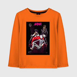 Лонгслив хлопковый детский Нана Осаки группа, цвет: оранжевый
