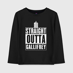 Лонгслив хлопковый детский Straight outta gallifrey, цвет: черный