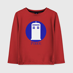 Лонгслив хлопковый детский Tardis police, цвет: красный