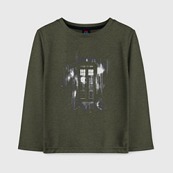 Лонгслив хлопковый детский Tardis grey, цвет: меланж-хаки