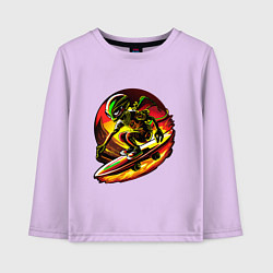 Лонгслив хлопковый детский Космический скейтер, цвет: лаванда