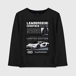 Лонгслив хлопковый детский Lamborghini countach, цвет: черный