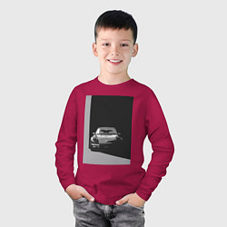 Лонгслив хлопковый детский Porsche 911 легендарный автомобиль, цвет: маджента — фото 2