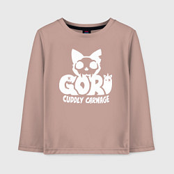 Лонгслив хлопковый детский Goro cuddly carnage logo, цвет: пыльно-розовый