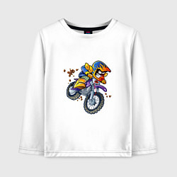 Лонгслив хлопковый детский Веселое эндуро по лесам, цвет: белый