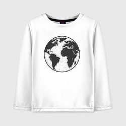 Лонгслив хлопковый детский Planet earth, цвет: белый