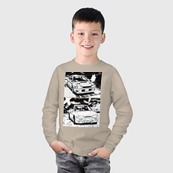 Лонгслив хлопковый детский Nissan silvia subaru forester, цвет: миндальный — фото 2