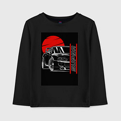Лонгслив хлопковый детский Toyota Supra авто, цвет: черный