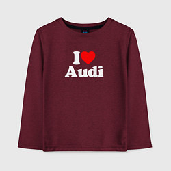 Лонгслив хлопковый детский I love Audi, цвет: меланж-бордовый