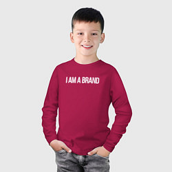 Лонгслив хлопковый детский I am a brand, цвет: маджента — фото 2