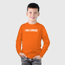 Лонгслив хлопковый детский I am a brand, цвет: оранжевый — фото 2