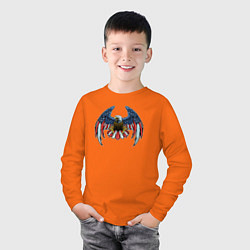 Лонгслив хлопковый детский Eagle of USA, цвет: оранжевый — фото 2