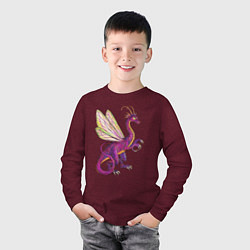 Лонгслив хлопковый детский HOMM3 Faerie Dragon, цвет: меланж-бордовый — фото 2