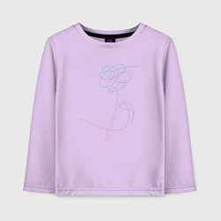 Лонгслив хлопковый детский BTS Flowers, цвет: лаванда