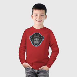 Лонгслив хлопковый детский Funny monkey, цвет: красный — фото 2