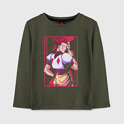 Лонгслив хлопковый детский Hunter x Hunter Hisoka Morow, цвет: меланж-хаки
