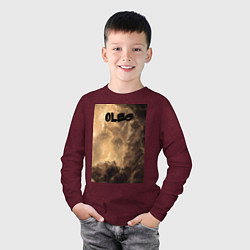 Лонгслив хлопковый детский Oleg облака мрачные, цвет: меланж-бордовый — фото 2