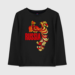 Лонгслив хлопковый детский Russia, цвет: черный