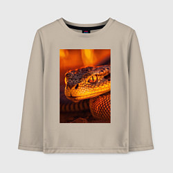 Лонгслив хлопковый детский Огненная змея, цвет: миндальный