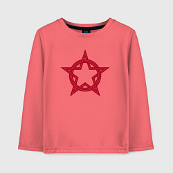 Лонгслив хлопковый детский Red star USSR, цвет: коралловый