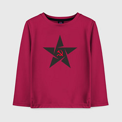 Лонгслив хлопковый детский Black star USSR, цвет: маджента
