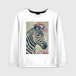 Детский лонгслив Зебра с цветком