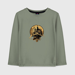 Лонгслив хлопковый детский Эмблемы элитного рыцаря, цвет: авокадо