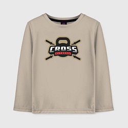 Лонгслив хлопковый детский Cross fitness, цвет: миндальный