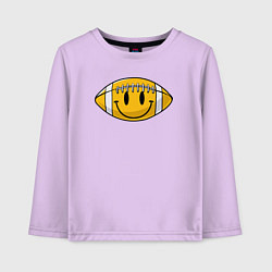 Лонгслив хлопковый детский Регби мяч, цвет: лаванда
