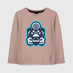 Лонгслив хлопковый детский Gamer monkey, цвет: пыльно-розовый