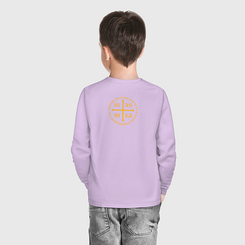 Детский лонгслив Сокрушу пред ним врагов его малая Ника желтая / Лаванда – фото 4