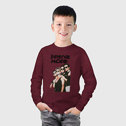 Лонгслив хлопковый детский Depeche Mode Violator 3, цвет: меланж-бордовый — фото 2