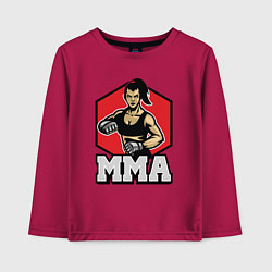 Лонгслив хлопковый детский MMA girl, цвет: маджента