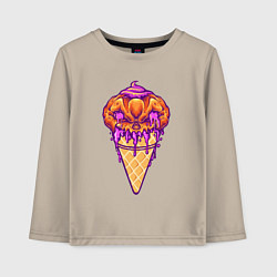 Лонгслив хлопковый детский Halloween ice cream, цвет: миндальный