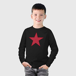 Лонгслив хлопковый детский USSR red star, цвет: черный — фото 2